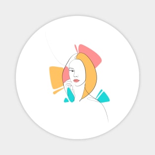 Aesthetic Minimalist women lineart Magnet